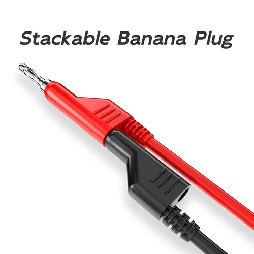 Miniatura 4 de Goupchn Stackabe Banana Plug to Alligator Clips Cables de prueba 5 colores Cables eléctricos flexibles suaves para pruebas eléctricas multímetro