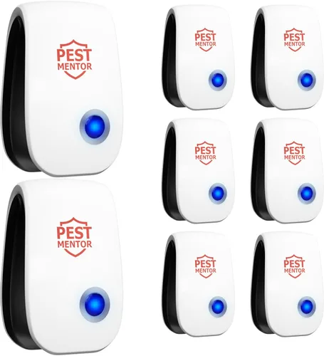 Repelente ultrasónico de plagas para interiores, paquete de 8 repelentes de insectos, control de plagas, enchufe ultrasónico para cucarachas,