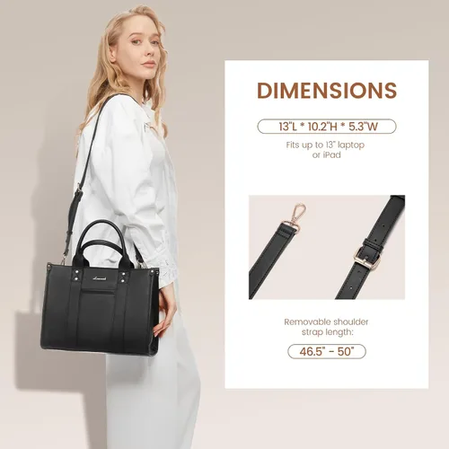 Miniatura 4 de LOVEVOOK Bolso para mujer de cuero, bolso tote, cartera y bolsos, bandolera con asa superior y bandolera con cremallera