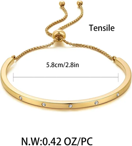 Miniatura 6 de Pulsera de eslabones para mujer, pulsera de eslabones ajustable para mujer, aniversario, Navidad, cumpleaños, regalo para esposa