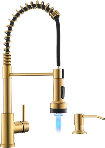 Miniatura 16 de GIMILI Grifo de cocina con pulverizador desplegable orificio único grifo de fregadero de acero inoxidable, adecuado para granjas, RV, lavandería