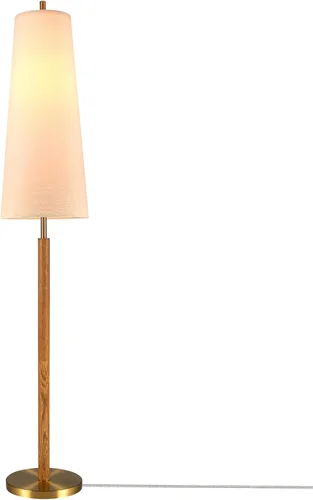 Miniatura 18 de Globe Electric 67046 - Lámpara de pie de 58 pulgadas, acabado negro mate, pantalla rectangular de lino blanco, diseño geométrico moderno, base E26