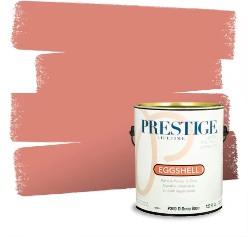 Miniatura 46 de Prestige Paints Pintura exterior e imprimación en uno, 1 galón, plano, coincidencia comparable de Valspar* Amber Rose*