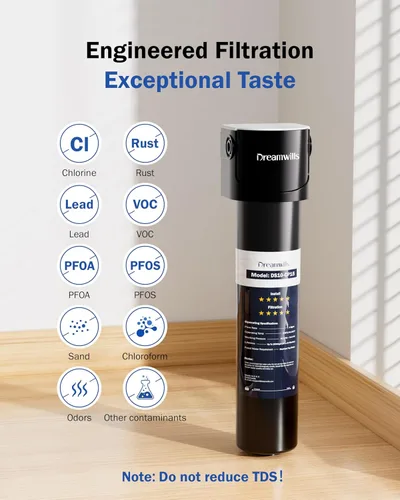 Miniatura 2 de Dreamwills DS15 - Sistema de filtro de agua para debajo del fregadero, filtración de grifo de cocina de conexión directa de 1.3 GPM, instalación sin