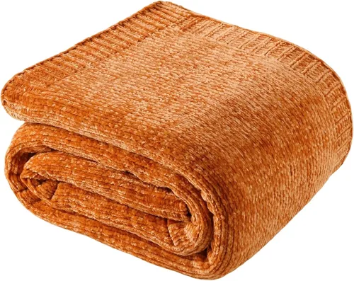 Miniatura 13 de BATTILO HOME Manta de Chenille Verde Oliva para Sofá, Acogedora Manta de Punto para Cama, Sofá, Exteriores, Súper Suave y Cálida, Mantas de Chenille