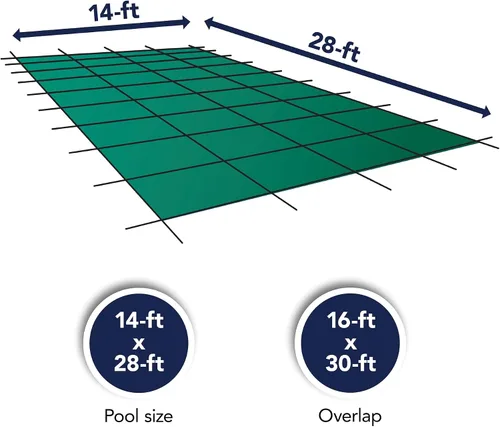Miniatura 3 de Cubierta de seguridad rectangular para albercas, para proteger contra la suciedad, Verde
