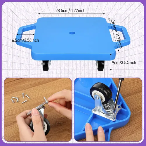 Miniatura 4 de Jerify 4 piezas de patinete deportivo con asas, ruedas de plástico, patineta para sentarse en el suelo, para niños, gimnasio, actividades