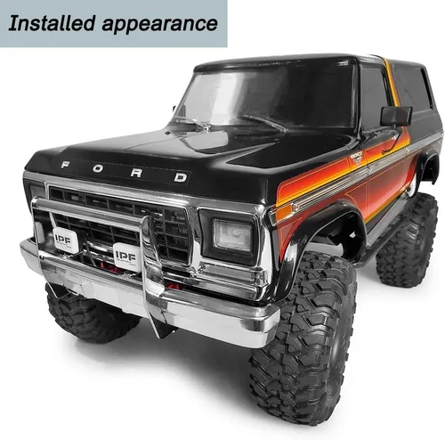 Miniatura 2 de MOHERO Parachoques delantero de metal con 2 luces LED para 1/10 TRX4 Bronco RC Crawler accesorios de coche