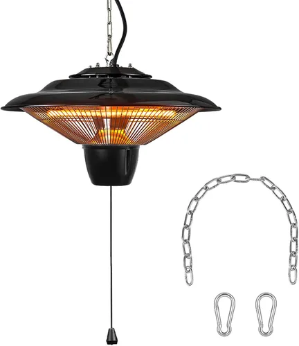 KOCASO Calentador colgante de patio de 1500 W para interiores y exteriores, lámpara de calefacción eléctrica ultra silenciosa, IP23, impermeable, 2