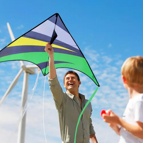 Miniatura 2 de Large Rainbow Delta Kite for Kids & Adults,Single Line Beach Kite for Kids Ages 4-8 & 8-12,Easy to Fly for Toddlers and Beginners