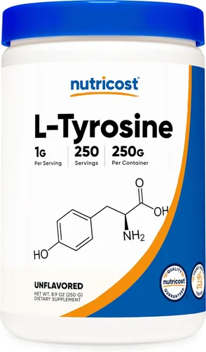 Miniatura 7 de Nutricost L-tirosina en polvo 17.64 oz - polvo puro de L-tirosina 1000mg por porción