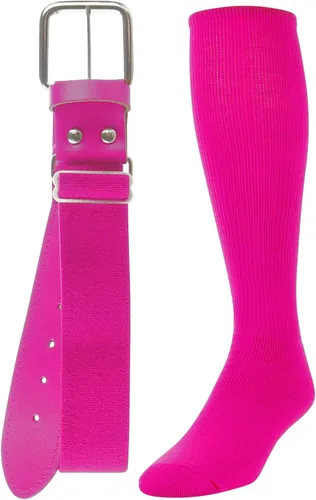 Miniatura 16 de TCK Combo de calcetines y cinturón de béisbol o sóftbol, tallas para jóvenes y adultos para niños y niñas, hombres y mujeres Escarlata