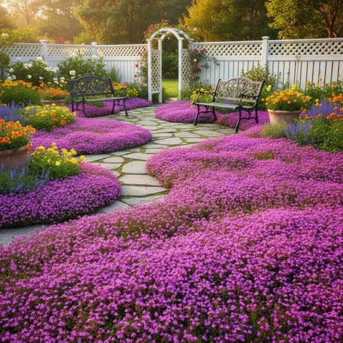 Miniatura 3 de Más de 20.000 semillas de tomillo rastrero cubierta del suelo, semillas de flores para plantar, Thymus Serpyllum perenne para jardín de rocas