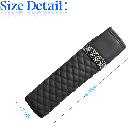 Miniatura 2 de zipelo 2 fundas para cinturón de seguridad de automóvil, almohadillas de cuero transpirable que protegen tu cuello, correas de arnés para una Negro