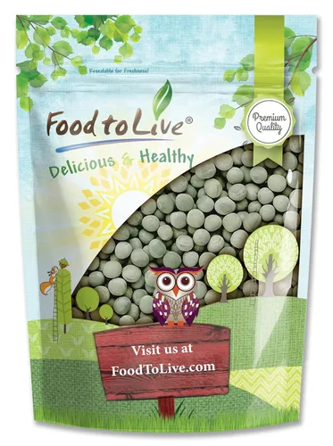 Food to Live - Guisantes verdes secos enteros, 1 libra de vainilla verde, germinable, vegano, kosher, a granel. Necesita remojo previo. Rico en