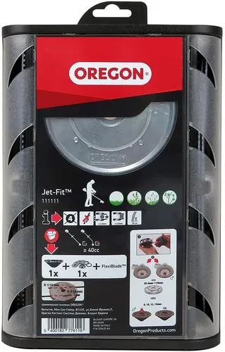 Oregon Jet Fit - Cabezal universal de aluminio de carga fácil de 4 líneas, cabezal recortador para hierba, malezas y vegetación gruesa, con línea de
