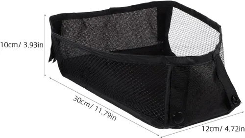 Miniatura 2 de MERRYHAPY Bolsa de almacenamiento inferior para cochecito, organizador de malla, universal, ligero, cesta de cochecito para pañales, juguetes