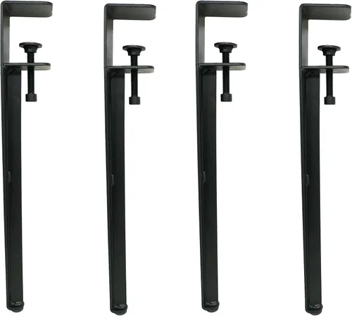 Miniatura 6 de Shepherd Hardware 8130E - Patas de abrazadera de mesa ajustables de 16 pulgadas, color negro