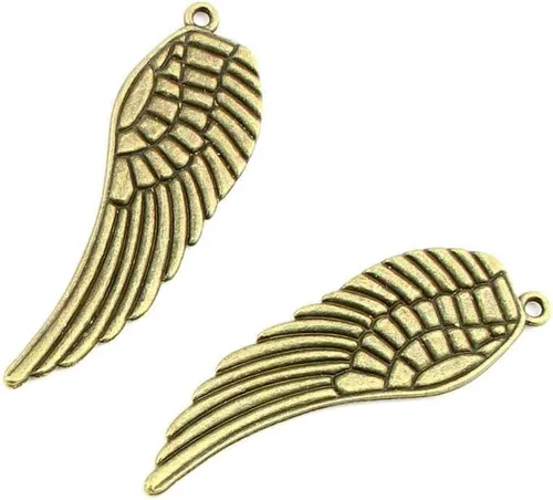 Bisutería bronce antiguo colgantes fl1959 ala de Ángel Craft un montón reparación suministros
