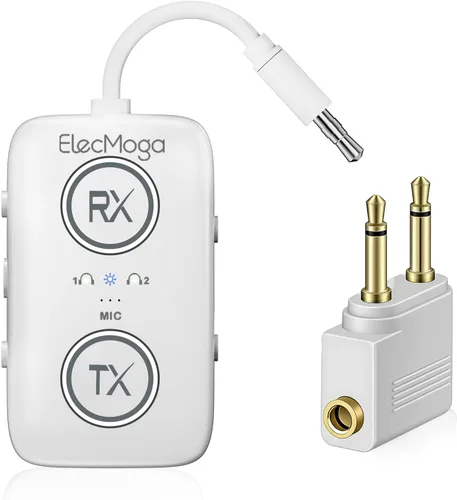 Miniatura 11 de 2025 Actualizado Transmisor Bluetooth 5.4 para Avión con Conjunto de Chips Qualcomm, ElecMoga Esenciales de Viaje para Avión Soporta 2 AirPods