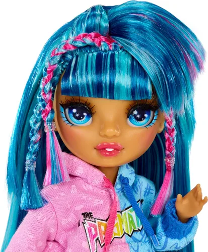 Miniatura 7 de Rainbow High Jr High Rock Band - Skyler, muñeca de moda azul de 9 pulgadas con micrófono más soporte y amplificador, personalizable con calcomanías