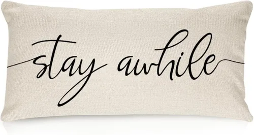Miniatura 36 de Sweet Dreams - Fundas de almohada lumbar de lino y algodón de 12 x 18 pulgadas, funda de almohada rectangular decorativa de granja, divertida