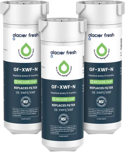 Miniatura 11 de GLACIER FRESH Filtro de agua compatible con XWFE (con CHIP incorporado), reemplazo para filtro de agua de refrigerador GE XWFE, XWF, Certificación