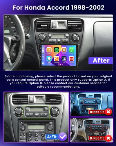 Miniatura 2 de Hikity Estéreo de coche Android para Honda Accord 1998-2002 Radio 2+64 GB 9 pulgadas pantalla táctil Radio de coche inalámbrico Carplay Android Auto