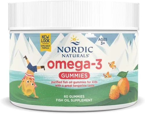 Nordic Naturals Gomitas Nordic Omega-3, mandarina, 60 gomitas – 82 mg de Omega-3 total con EPA y DHA – Sin OMG – 30 porciones