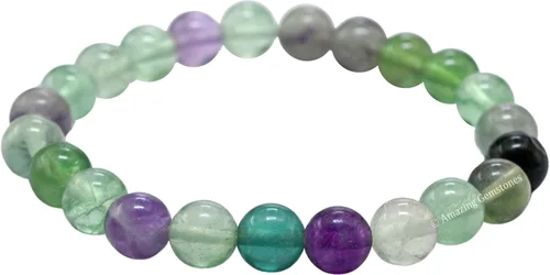 Miniatura 530 de Amazing Gemstone Pulsera de cristal para mujeres y hombres, pulsera de cristal curativo de protección, pulsera elástica con cuentas de piedras