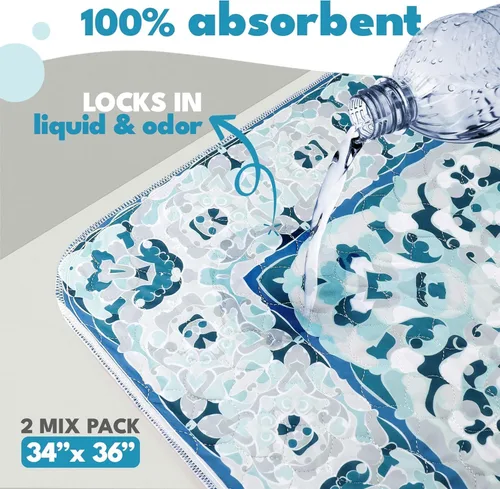 Miniatura 2 de NALALAS Almohadillas grandes lavables para orina para perros Reutilizables, impermeables y ultra absorbentes Almohadillas para orina de perro