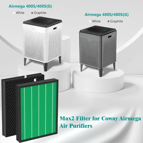 Miniatura 4 de Filtro de repuesto 400/400S compatible con Coway AIRMEGA Max2 400 400S 400 (G) 400S (G) 400S (G), filtro principal verde Max2 y juego de filtros