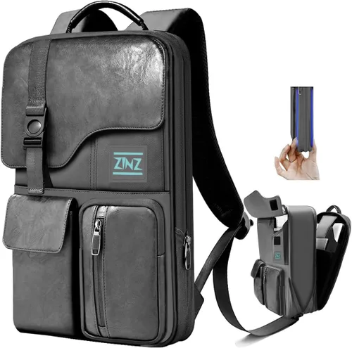 Mochila para laptop delgada y expandible de 15.6 pulgadas, mochila para computadora resistente al agua, antirrobo, mochila de viaje para hombres y