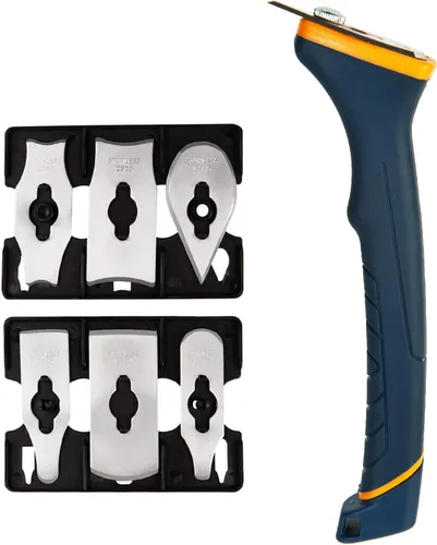 Miniatura 8 de MANUFORE Raspador De Pintura De Agarre Suave Con Contorno, 6 Piezas De Cuchillas De Acero Inoxidable Diferentes Para Eliminar Pintura, Barniz