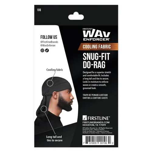 Miniatura 3 de WavEnforcer 106 Snug Fit Do-Rag, color negro