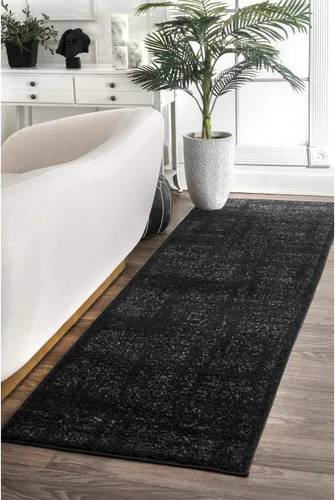 Miniatura 6 de nuLOOM Arlena - Alfombra de área tradicional vintage - Alfombra de acento de 2 x 3 pies, moderna/contemporánea, negro/gris, alfombras para sala