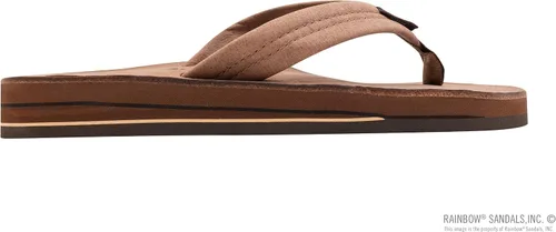 Miniatura 4 de Rainbow - Sandalias de cuero para hombre, doble capa con arco y banda ancha