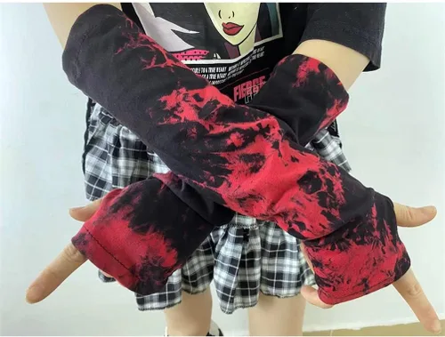 Miniatura 5 de Guantes góticos sin dedos para mujer, accesorios steampunk góticos, mangas negras