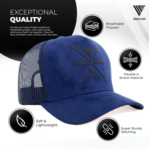 Miniatura 156 de Urban Effort Gorra trasera de malla, para hombres y mujeres, gorra de béisbol de 5 paneles, gran cierre a presión para caza y senderismo