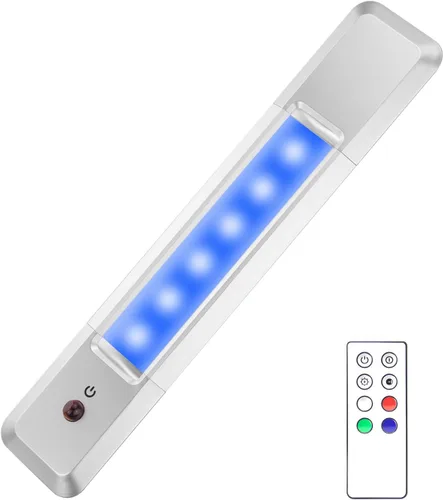 HONWELL Barra de luz que cambia de color, luz de armario alimentada por batería, iluminación debajo del gabinete, luz debajo del mostrador, luz