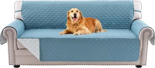 Miniatura 10 de PrinceDeco Funda de sofá para perros, lavable y reversible, apta para mascotas, resistente al agua, protector de muebles con correas elásticas