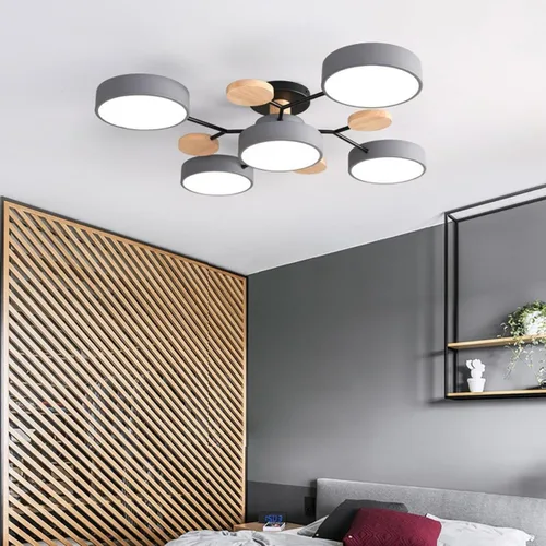 Miniatura 3 de Lámpara de techo LED moderna, lámpara LED regulable de 55 W, lámpara de techo moderna de montaje empotrado, lámpara de techo de madera para sala