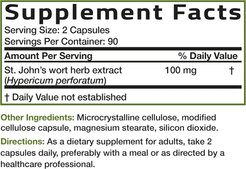 Miniatura 6 de Bronson Hierba de San Juan 700 mg por porción Hypericum Perforatum apoya un estado de ánimo positivo - Sin OMG, 180 cápsulas vegetarianas