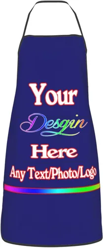 Miniatura 22 de Delantal de diseño personalizado para mujeres y hombres con bolsillos, delantal de cocina personalizado, diseño de logotipo de texto