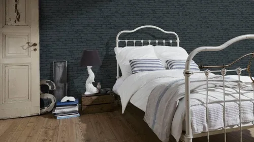 Miniatura 8 de CONCORD WALLCOVERINGS 907882 - Papel tapiz texturizado de ladrillo sintético, negro, 21 pulgadas x 33 pies (56 pies cuadrados), color negro