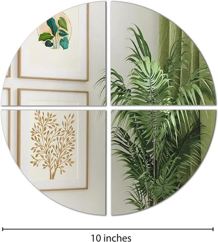 Miniatura 5 de Americanflat Azulejos de espejo adhesivos – Juego de 4 espejos circulares para pared y decoración del hogar – Espejos adhesivos – Espejo de cristal
