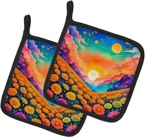 Miniatura 51 de Caroline's Treasures Juego de soportes para ollas de cocina coloridos de Asters, resistentes al calor, almohadillas calientes para cocinar, hornear