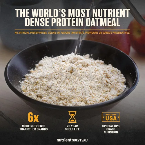 Miniatura 3 de Harina de avena instantánea con alto contenido de proteínas, manzana y canela, suministros de preparación liofilizados y suministro de alimentos