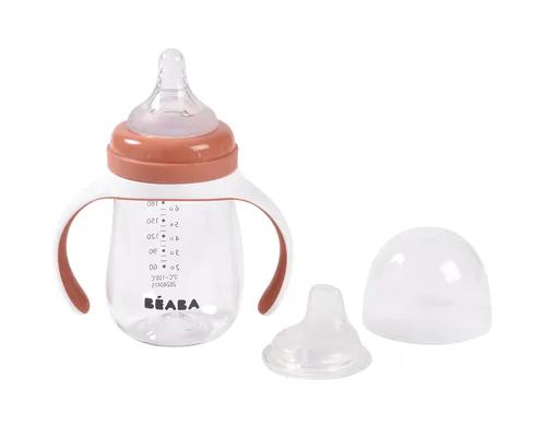 Miniatura 10 de BEABA - Vaso para beber 2 en 1 de transición para beber, antiderrames, incluye asas extraíbles, pezón de silicona para biberón y boquilla suave, 7