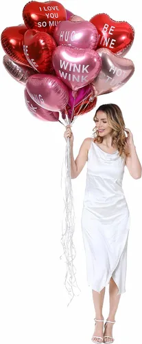 Miniatura 8 de 18 globos de corazón de aluminio de 18 pulgadas con letras de mylar, globos de corazón para el día de San Valentín, proponer matrimonio, boda